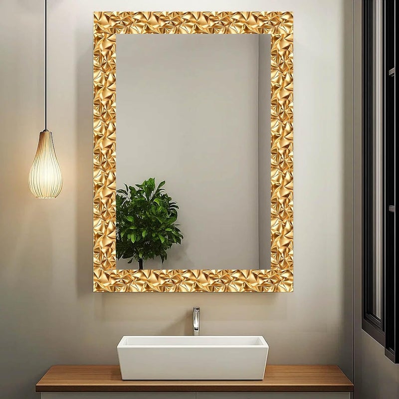 IVN Wallpaper Border Peel and Stick Decorative Wall Trim Self Adhesive Gold Texture Design Wallpaper for Bathroom Laundry Room Pool Area Mirror Frame Shelf Wall Edge 4x196 Inch - Image 4